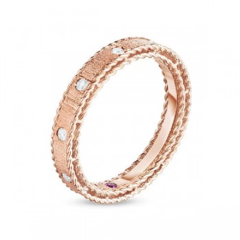 Δαχτυλίδι Roberto Coin με διαμάντια και ρουμπίνι, συλλογή Princess, ροζ χρυσός Κ18