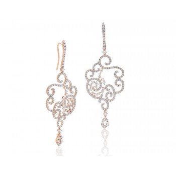 Σκουλαρίκια CASATO με διαμάντια, ροζ χρυσός Κ18