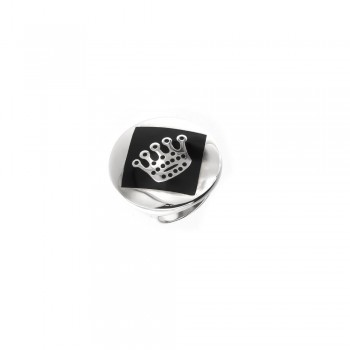 V GAVELLO SILVER RING BUTTON
