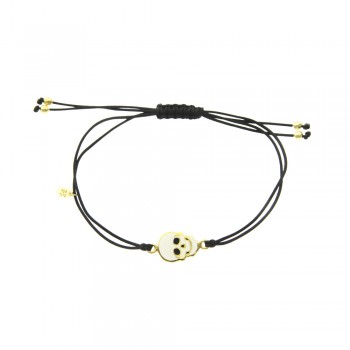 ΒΡΑΧΙΟΛΙ 925 ΣΥΝΘ. ΠΕΤΡΕΣ ΚΕΦΑΛΙ ΣΜΑΛΤΟ ΜΕ ΜΑΥΡΟ ΚΟΡΔΟΝΙ